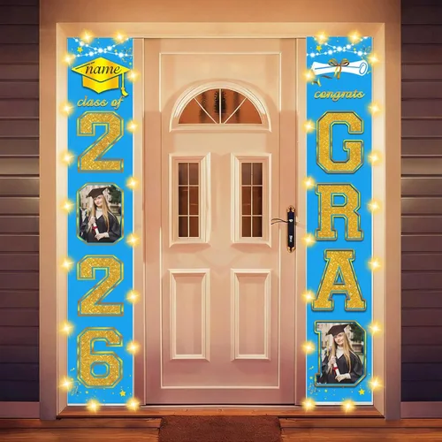 Vista 14 de Decoraciones personalizadas para fiestas de graduación 2026 – Cartel de felicitación de graduación grande – Cartel de fondo de graduación