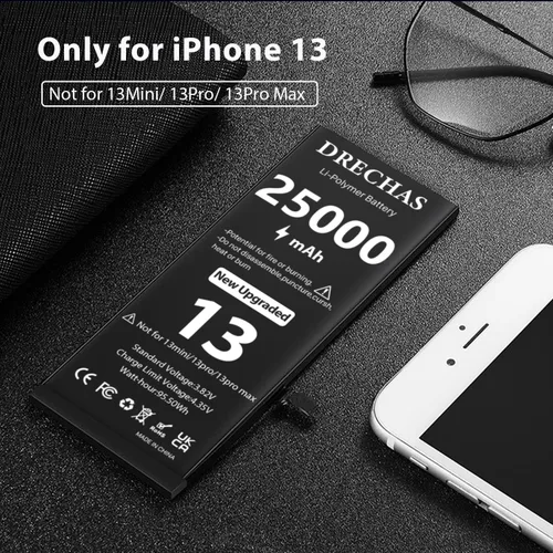 Vista 2 de [25000mAh] Batería para iPhone 13, batería de repuesto de polímero de litio de alta capacidad mejorada de 0 ciclos para iPhone 13 modelos A2482