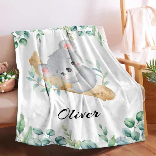 Vista 30 de Manta de bebé personalizada para niñas y niños pequeños, recién nacidos, regalos personalizados de vaca floral con nombre y texto, 40 x 30 pulgadas
