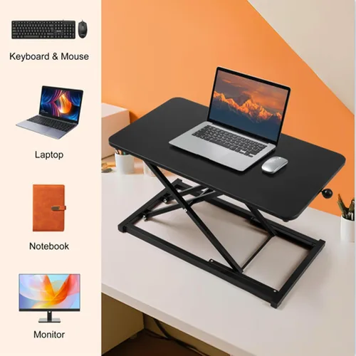 Vista 6 de Convertidor de escritorio de pie ajustable en altura, elevador de teclado para elevador de escritorio de pie, convertidor de altura de fácil