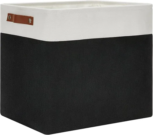 Vista 20 de DULLEMELO Cesta de almacenamiento pequeña para estantes, pequeña cesta plegable de tela rectangular para estantes, armarios, guardería, hogar Beige