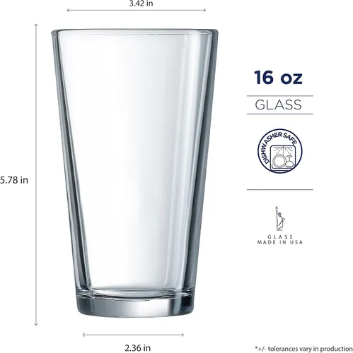 Vista 6 de Luminarc Vaso de cerveza de pub, 16 onzas, juego de 9 (compra 8, obtén 1 gratis)