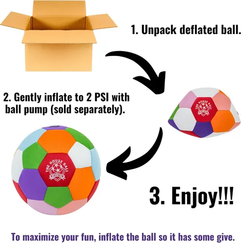 Vista 6 de The House Ball - La Pelota de Fútbol Original Suave y Segura para Interiores Tamaño 4 Creada para el Interior de tu Hogar y Patio - Regalo Divertido