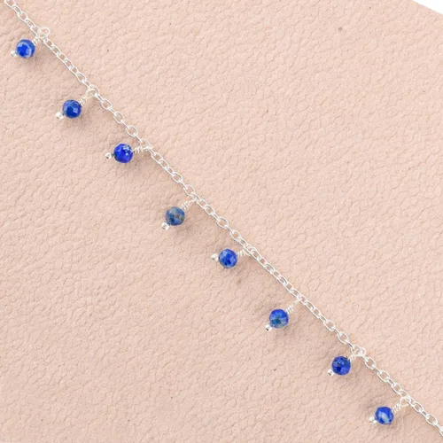 Vista 86 de Yanara Tobilleras de piedras preciosas para mujer, piedra natal natural, chapada en plata, joyería hecha a mano en 8.5 + 1.5 pulgadas, cristales
