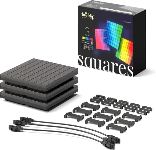 Vista 10 de Panel Maestro Cuadros Twinkly, Panel LED RGB, Incluye 1 Panel Principal y Fuente de Alimentación USB-C, Compatible con HomeKit, Alexa y Google Home