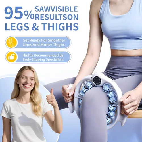 Vista 3 de Rodillo de masaje contra la celulitis para piernas, herramienta de masaje anticelulitis para piernas, muslos, brazos con asas desmontables
