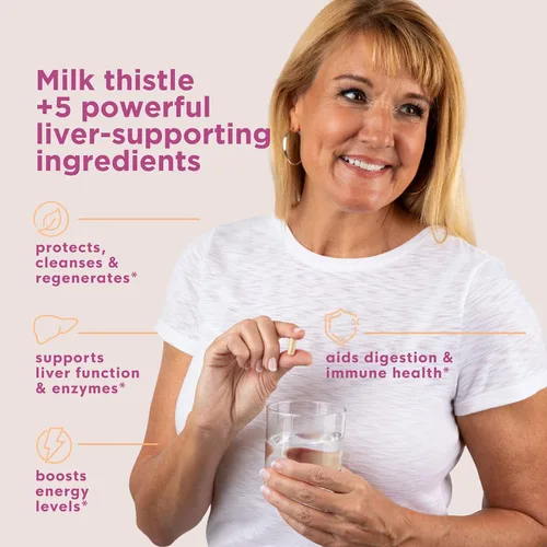 Vista 3 de LiverSmart, Cardo de leche europeo más 5 ingredientes adicionales que ayudan al hígado, Contiene 6 isómeros de silimarina, Probado
