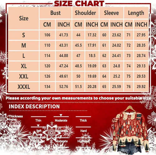Vista 4 de Ugly Christmas Sweater for Women Cute Xmas 3d Graphic Print Sweatshirt Holiday Long Sleeve Round Neck Pullover Tops