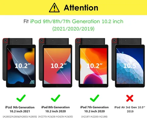 Vista 2 de DTTO Funda para iPad de 9ª/8ª/7ª Generación de 10.2 Pulgadas 2021/2020/2019, Funda de Soporte Folio Empresarial de Cuero Premium con Soporte