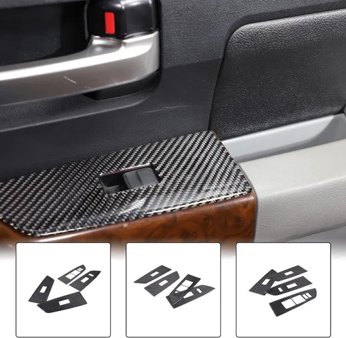 Vista 6 de Aunginsy Adhesivo para panel de botón de elevación de ventana de puerta de automóvil compatible con Toyota Tundra/Sequoia 2007-2013 puertas