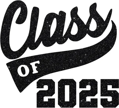 Vista 30 de Adhesivo de graduación para planchar en la clase de 2025, calcomanía para camiseta de secundaria universitaria, parche de graduación HTV