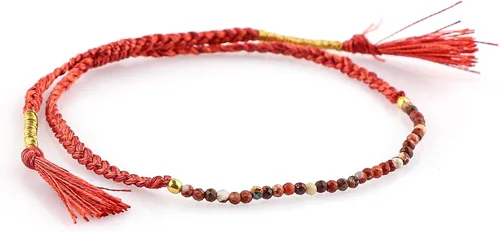 Vista 32 de Thecraftman - Pulsera trenzada de cuentas naturales, cristales energéticos, regalo para ella, pulsera de protección de hilo trenzado de mano