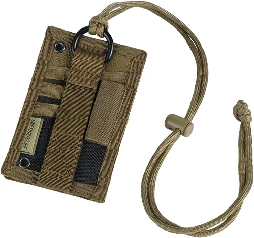 Vista 13 de Porta tarjetas táctico para documentos, bolsillo organizador con llavero de OneTigris 1 ID + 6 Cards,adjustable neck cord,pen loop included,dual