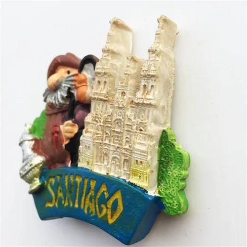 Vista 3 de Santiago Chile - Imán para nevera, recuerdo de viaje, decoración de nevera, calcomanía magnética pintada a mano, colección artesanal
