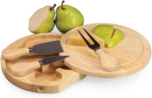 Vista 4 de Picnic TIME NFL Brie Cheese Board and Knife Set - Charcuterie Board Set - Wood Cutting Board