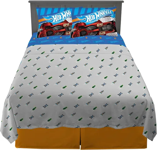 Vista 7 de Franco Ropa de cama para niños Juego de sábanas súper suaves, 3 piezas, tamaño individual, Hot Wheels