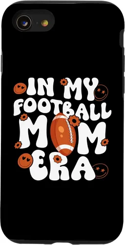 Vista 13 de Funda para iPhone 14 Groovy In My Football Mom Era Funny Football Mama Boys Girls