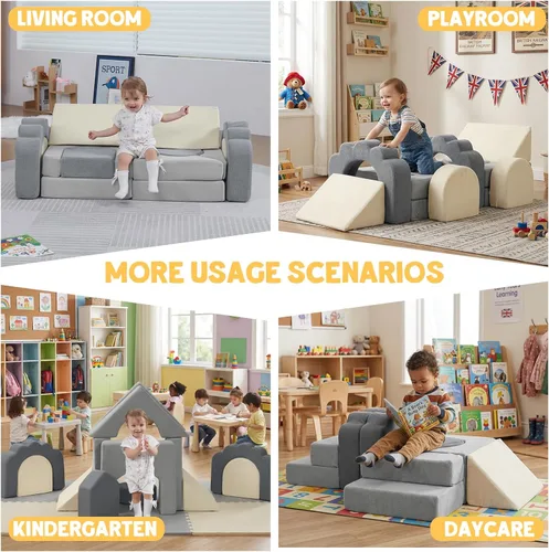 Vista 4 de 13 Piezas Bloques de Escalada de Espuma para Niños Pequeños de 1-3 Años Juego Suave de Escalada Floral para Niños para Interiores, Juguetes