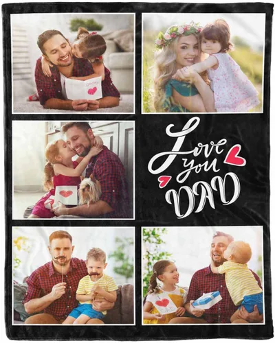 Vista 14 de D-Story Mantas para papá, manta de regalo personalizada de hija, manta para el Día del Padre, regalos para papá de parte de la hija, manta con fotos