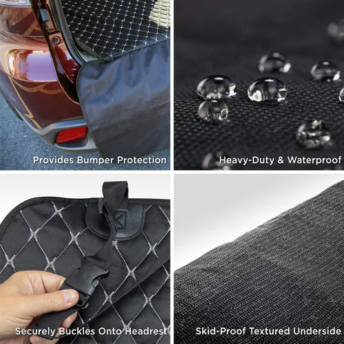 Vista 6 de Cubierta de forro de carga para SUV y coches, material impermeable, respaldo antideslizante, protector de solapa extra parachoques, tamaño grande