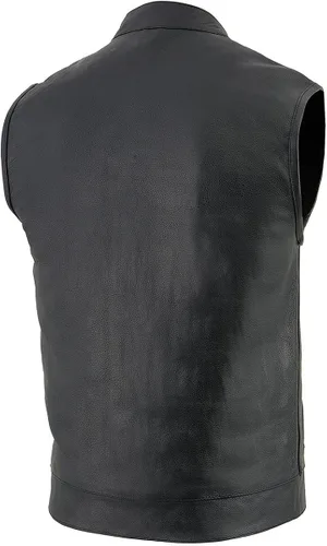 Vista 7 de Milwaukee Chaleco con cuello abierto con botón, con cierre delantero, estilo club, para hombre.