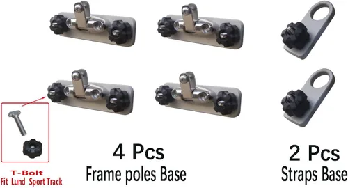 Vista 2 de Brocraft Lund Sport Track Bimini Top Mount/Bimini Top Bracket para Lund Boat/Lund Sport Track Canopy Mounts/Lund Boat Bimini Top Bracket