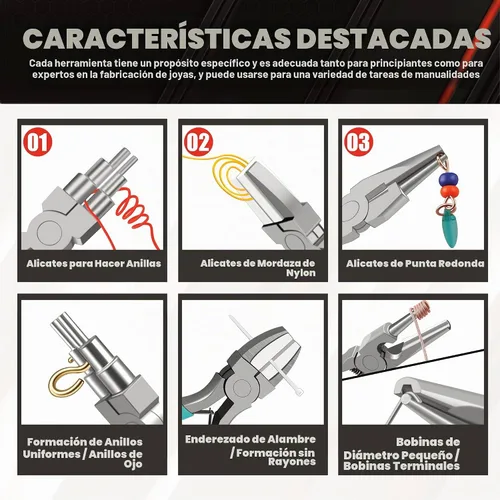 Vista 5 de C&T - Juego de alicates de joyería de 3 piezas, kit de herramientas