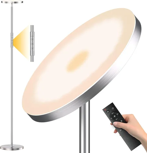 Vista 15 de Yikuneng Lámpara de pie súper brillante para sala de estar, lámpara de pie LED regulable continua con control remoto y táctil, lámpara torchiere