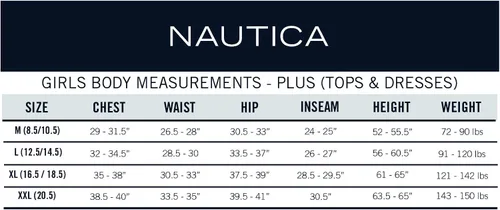 Vista 4 de Nautica - Vestido estilo polo de manga corta para uniforme escolar de niña