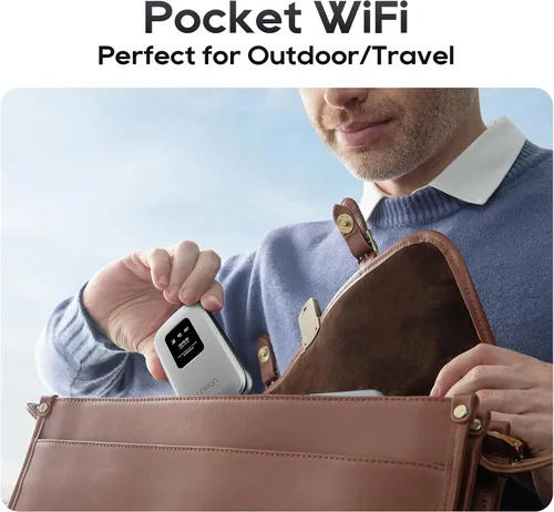 Vista 8 de Punto de acceso móvil portátil – eSIM Global WiFi Hotspot, no se necesita tarjeta SIM/contrato, 16 dispositivos, más de 180 países, enrutador