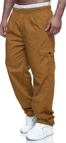 Vista 14 de THWEI Pantalones cargo para hombre, casuales, con cordón, atléticos, jogger, deportivos, pantalones para exteriores Verde militar