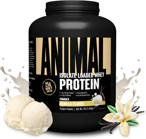 Vista 13 de Animal Whey Protein Isolate Powder 25g Protein Banana Split 2lb