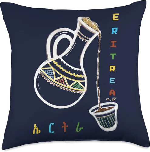 Vista 5 de ManarGallery Love Eritrea Jabena Habesha Coffee Pride Eritrean - Almohada de 16 x 16 pulgadas, multicolor