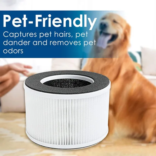 Vista 6 de Filtro de repuesto True HEPA, compatible con hOmeLabs Home 4 en 1 compacto HEPA purificador de aire HME020020N solamente, AKJ050GE, paquete de 2