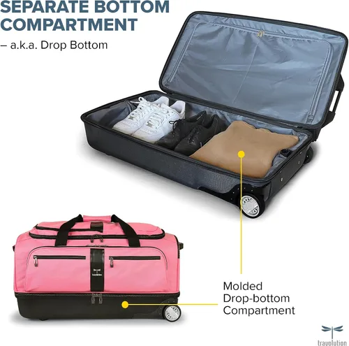 Vista 10 de Travolution Dance Bag with Garment Rack, 28 Inch Rolling Duffel With Wheels, Ideal for Competitions & Travel, Easy-assembly Lightweight Aluminum