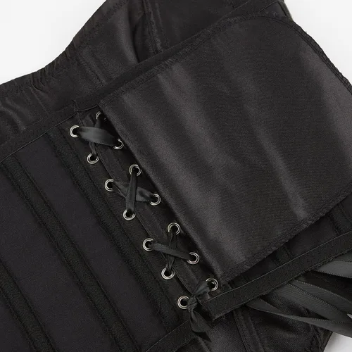 Vista 8 de SHYMMUO Corsé sexy para mujer, top corto de verano para salir, sin tirantes, con cinturón