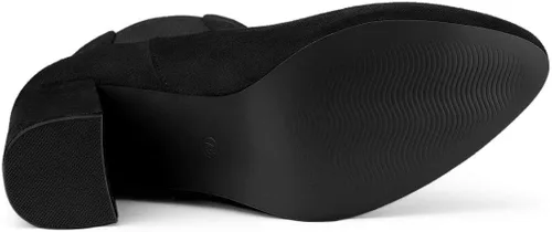 Vista 6 de Allegra K Botas Chelsea de tacón alto grueso con punta redonda para mujer