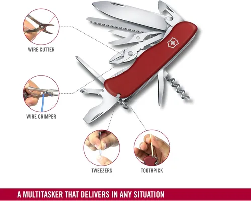 Vista 5 de Victorinox Hércules, cuchillo suizo rojo del ejército