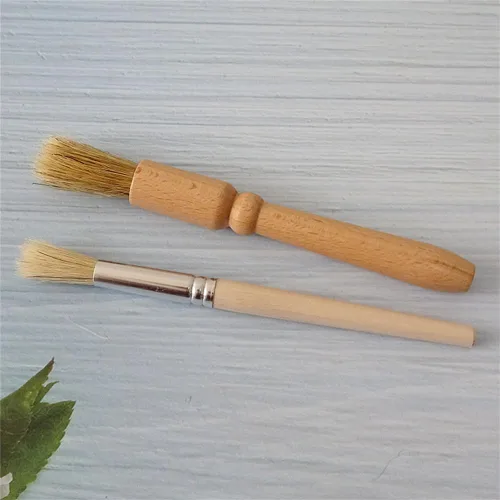 Vista 7 de 2 piezas de cepillo de limpieza para molinillo de café, mango de madera y cerdas naturales, cepillo de espresso para polvo de madera, accesorios