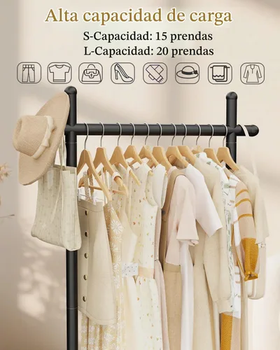 Vista 5 de Perchero independiente con base de roca natural, soporte metálico para colgar abrigos, perchero industrial, árbol de ropa para dormitorio, sala