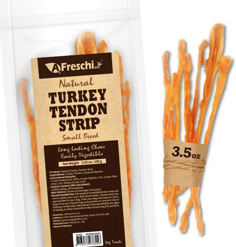 Vista 13 de A Freschi srl Tendones de pavo para perros, golosinas saludables para perros de origen estadounidense, masticables para cachorros sin piel cruda