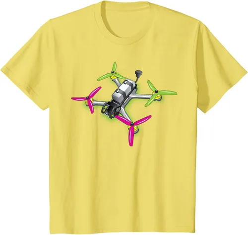 Vista 51 de Freestyle FPV Racing Drone Pilot Acro Quadcopter - Camiseta de sandía, Negro, S