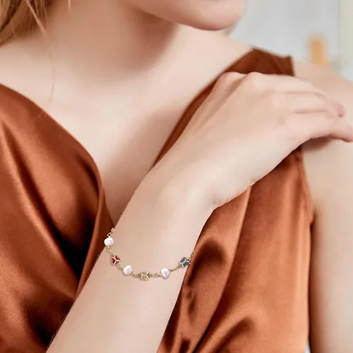 Vista 3 de Pulsera de cadena de mariposa de corazón ajustable de cristal brillante con corazón y mariposa, pulsera con dijes, San Valentín, cumpleaños, día