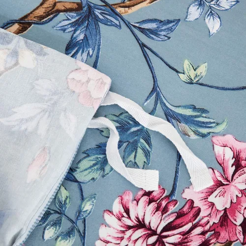 Vista 3 de Eikei Juego de Ropa de Cama de Jardín Botánico con Funda de Edredón de Algodón 100% Cepillado Lavado, Estampado Chinoiserie Asiático, Patrón Floral