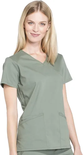 Vista 6 de Cherokee Mujer Scrubs Top Workwear Profesionales Mock Wrap WW655
