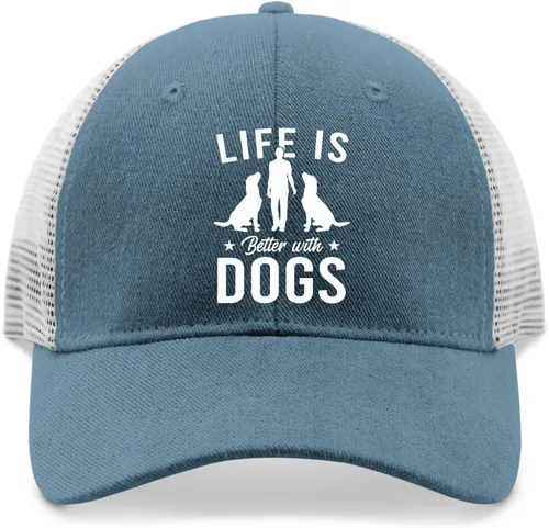 Vista 9 de devor Gorra de béisbol Caps Life is Better with Dogs con diseño gráfico para papá para mujer