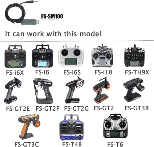 Vista 2 de Cable Adaptador USB RCmall, simulador de vuelo con 2.4 G para FMS Flysky SM100