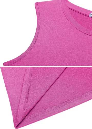 Vista 8 de COOrun Camisetas deportivas sin mangas para mujer, ligeras, de secado rápido, para yoga, sin mangas