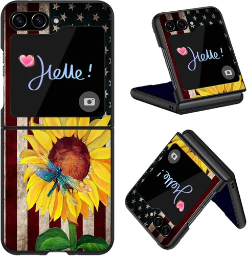 Vista 8 de Diseñada para Samsung Galaxy Z Flip 4 5G, funda rígida para teléfono de PC, a prueba de golpes y caídas, patrones de moda para una protección Gatos