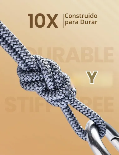 Vista 4 de AINOPE Cable USB C [2 unidades, 0.5 pies] 3.1A tipo C cargador de carga rápida en ángulo recto, cable de carga USB C trenzado de nailon duradero Gris